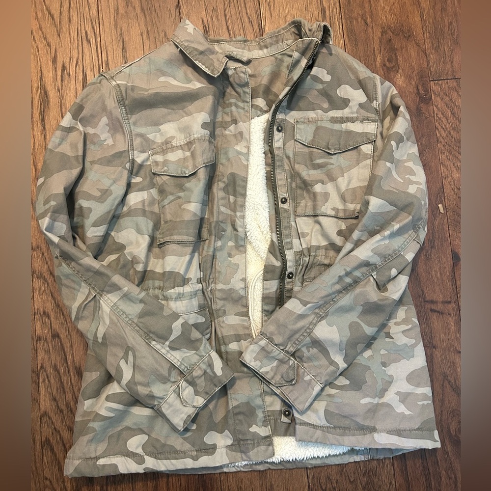 Thread & Supply Camouflage Full Zip Utility Jacket